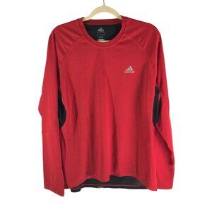 Adidas Mens Red & Black Clima365 Long Sleeve Tee Shirt Size L